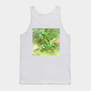 Fresh Greenery and Plant Life- Pine tree, plants, bokeh background Tank Top